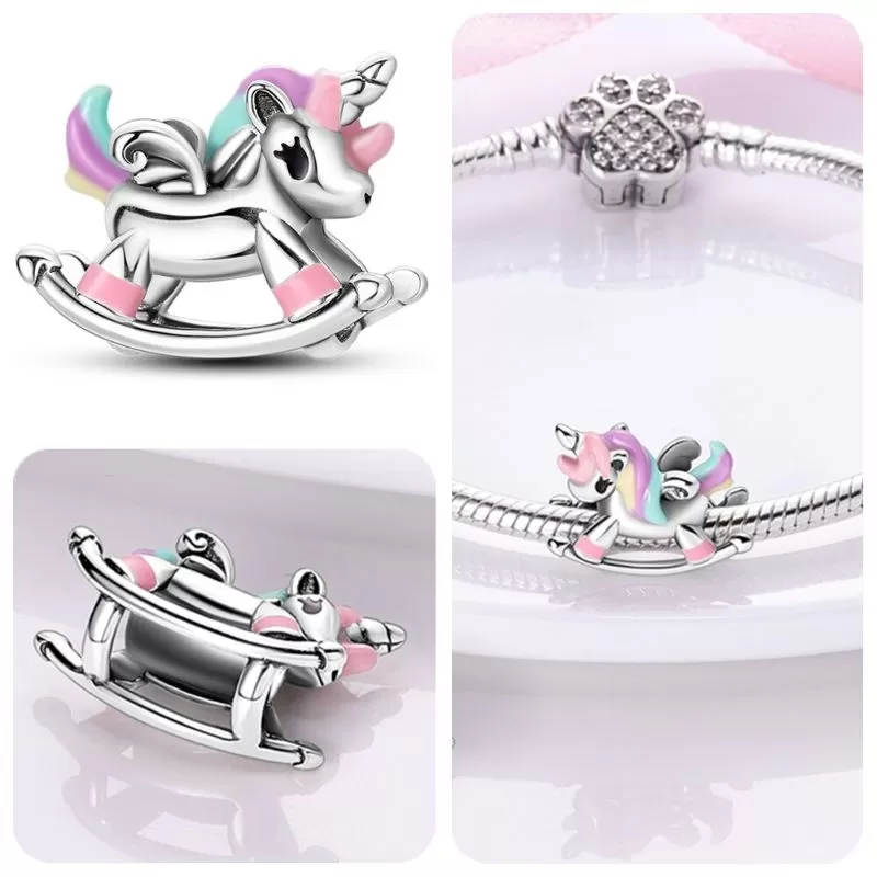 Sterling Silver Beads Bracelets Changing Charm For Women