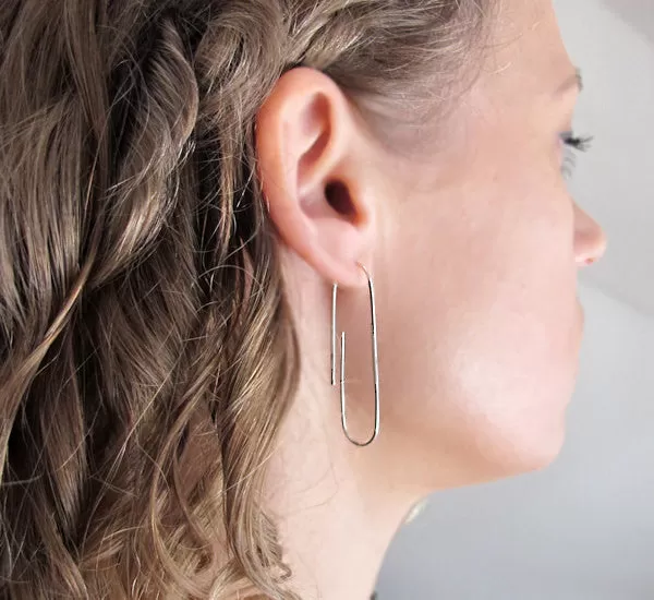 Sterling Silver Paper Clip Earrings