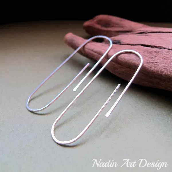 Sterling Silver Paper Clip Earrings