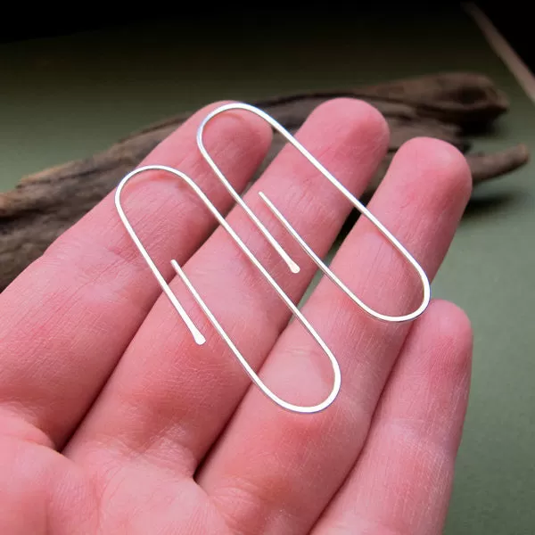 Sterling Silver Paper Clip Earrings