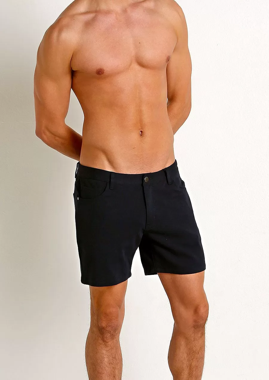 Stretch Knit Shorts (5 inseam) (Navy)