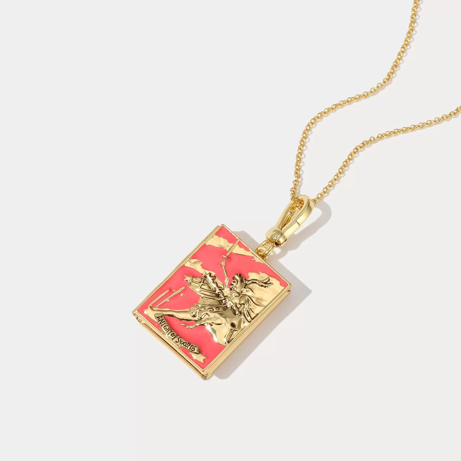 Tarot Locket Necklace - Knight of Swords