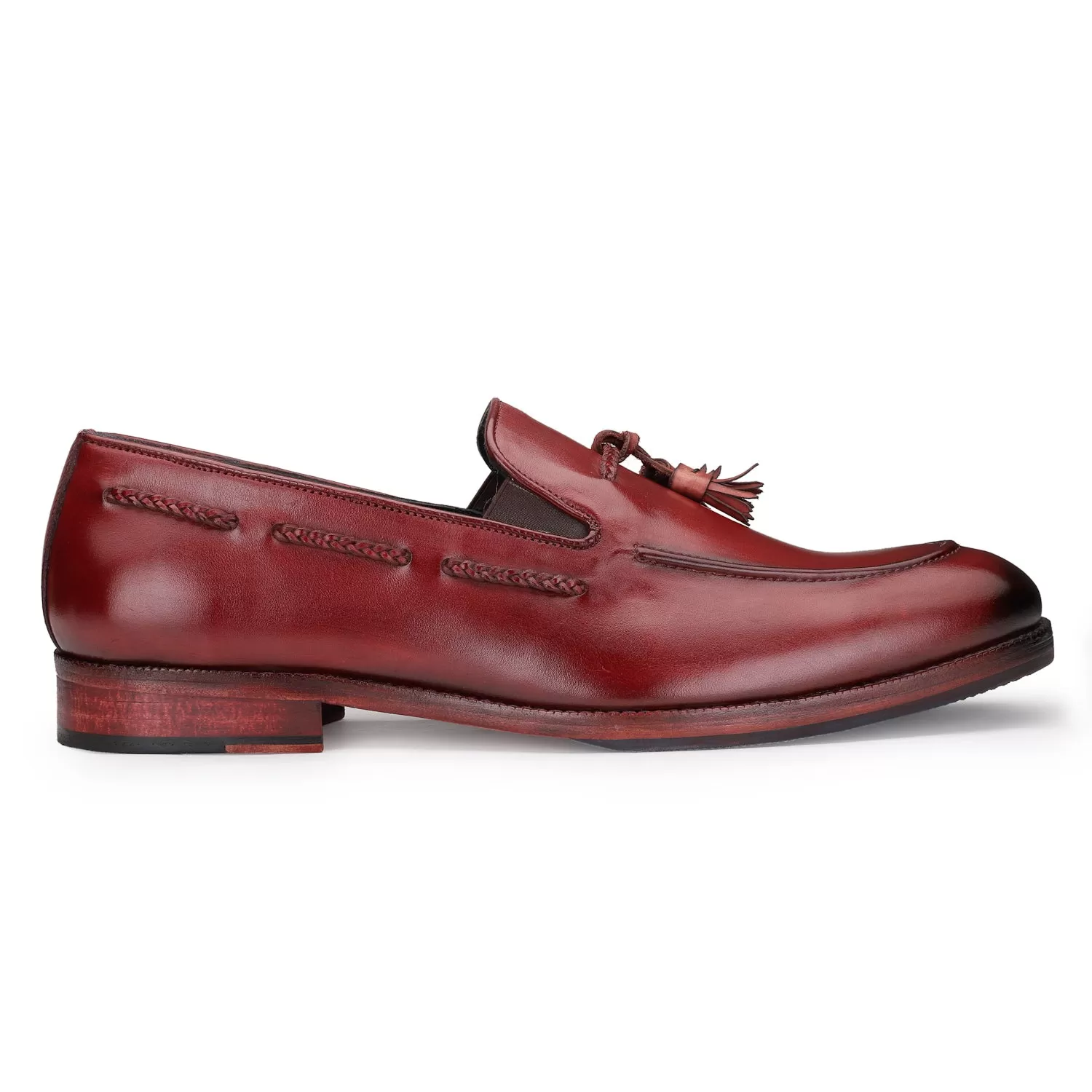 Tassel Loafers - Wine Red