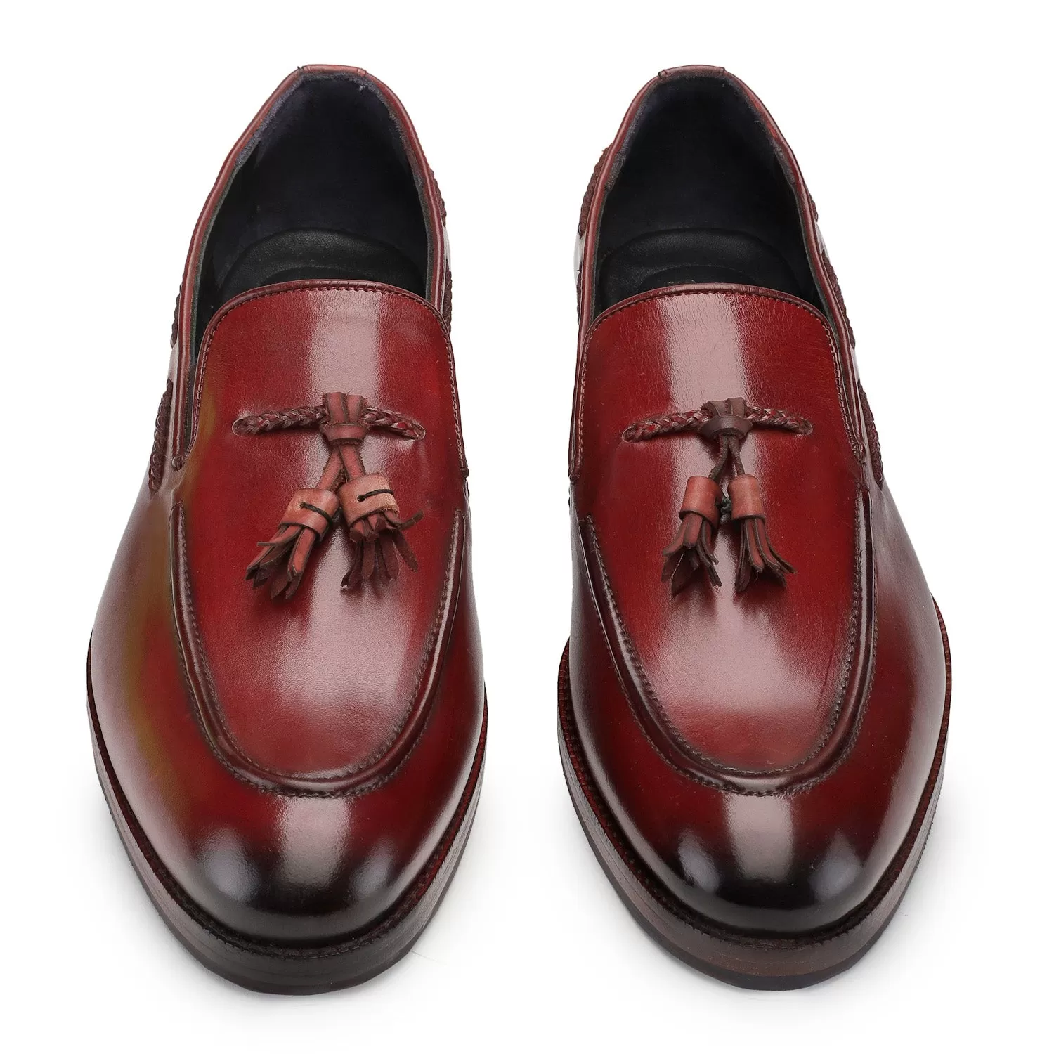 Tassel Loafers - Wine Red