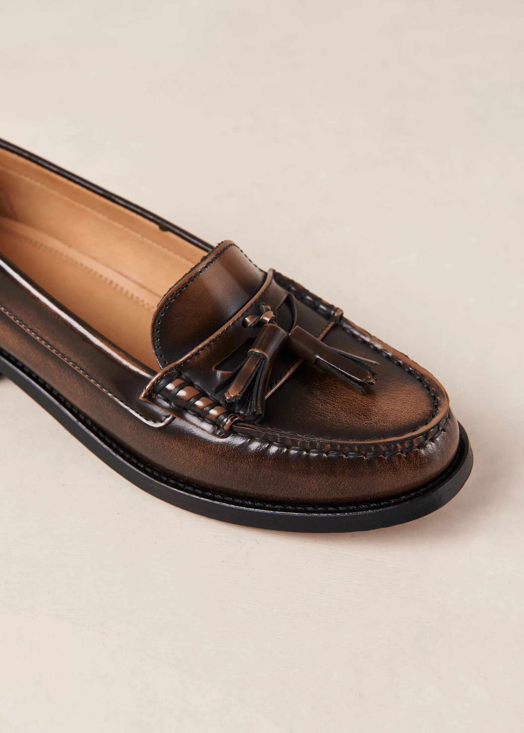 Terrane Brushed Nutmeg Brown Leather Loafers