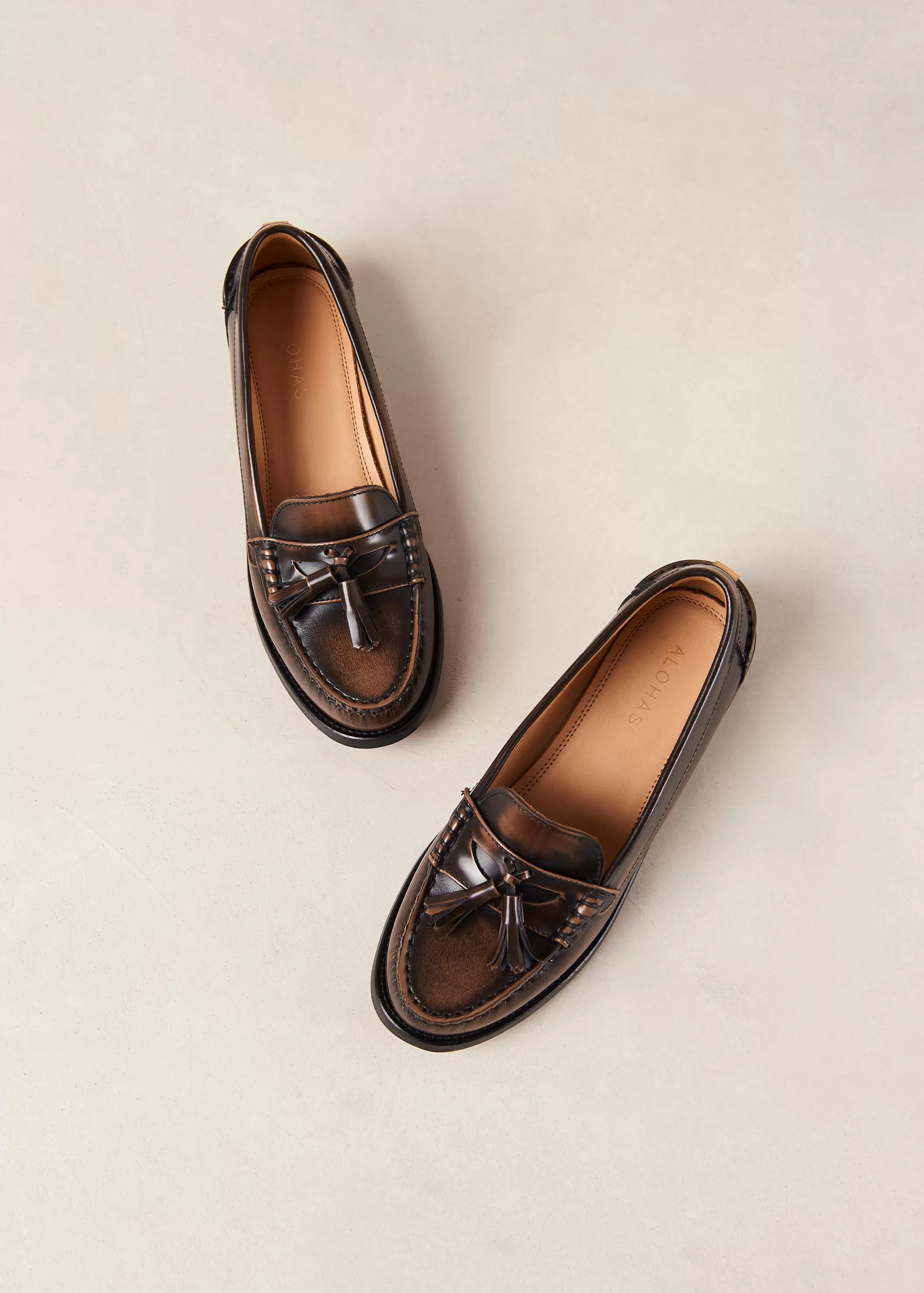 Terrane Brushed Nutmeg Brown Leather Loafers