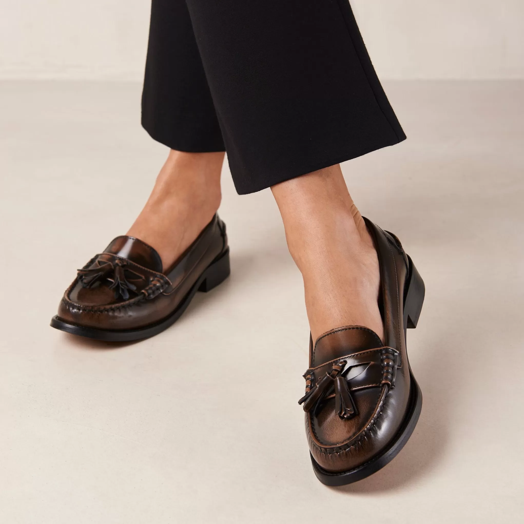 Terrane Brushed Nutmeg Brown Leather Loafers