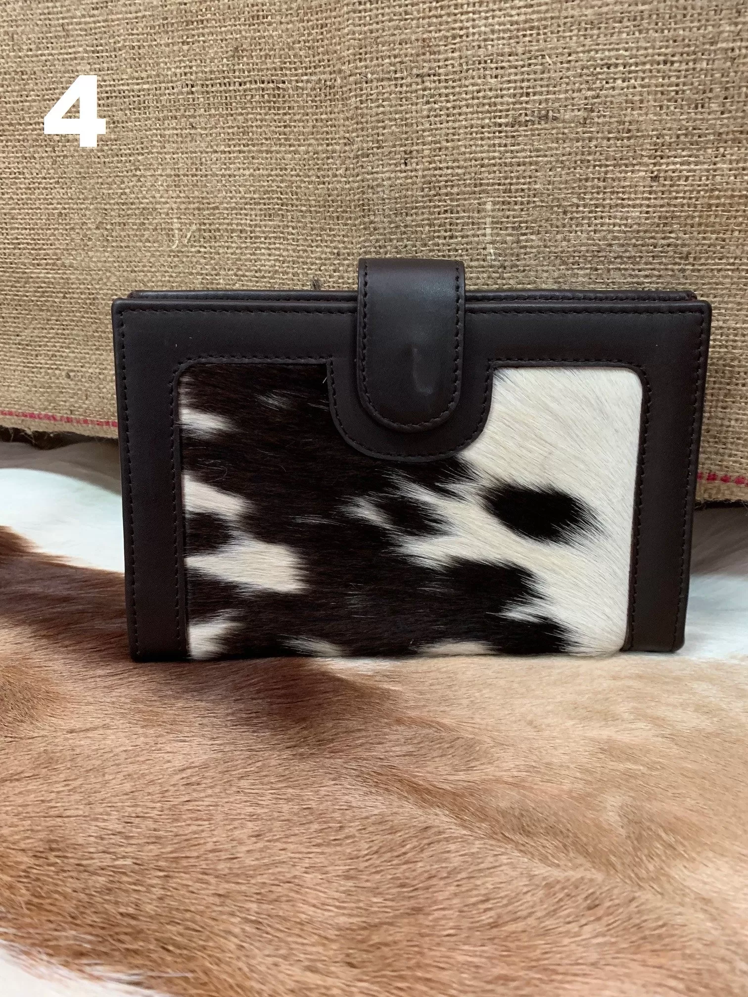 The Barossa Clutch Wallet (Dark Brown & White)