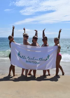 The Teal Antler Beach Blanket