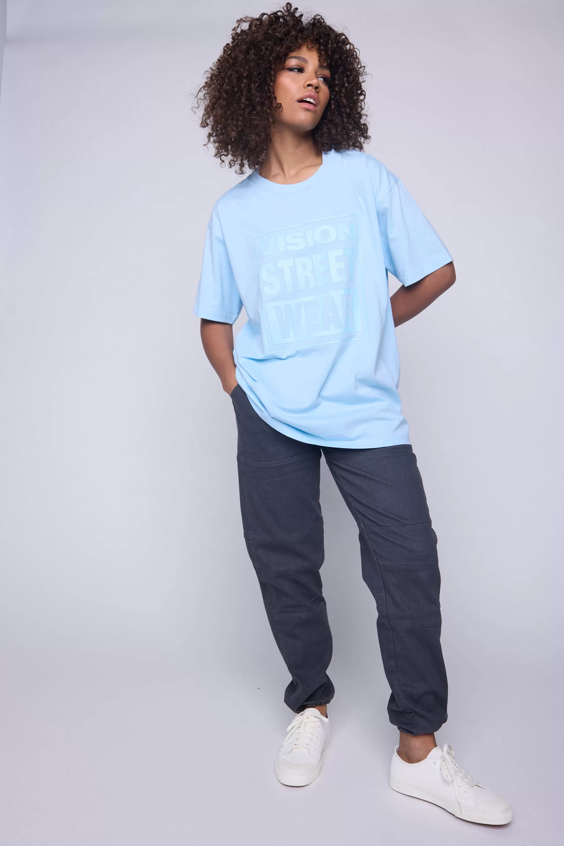 Tonal Printed Logo T-Shirt - Blue Cloud