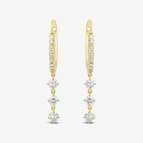 Triple Diamond Drop Earrings