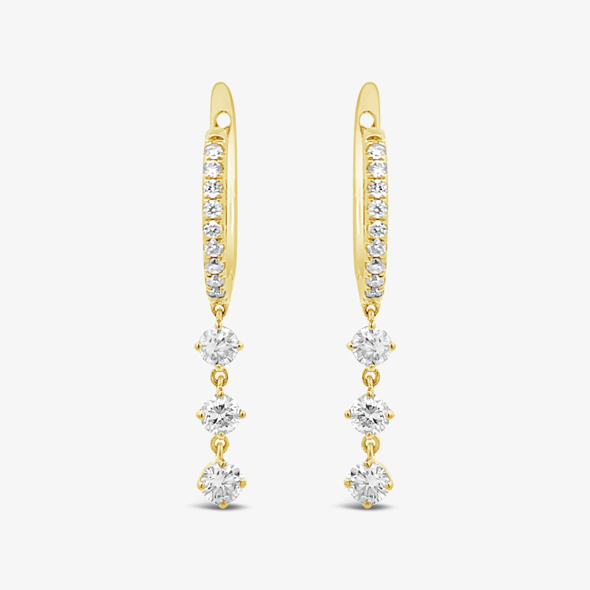 Triple Diamond Drop Earrings