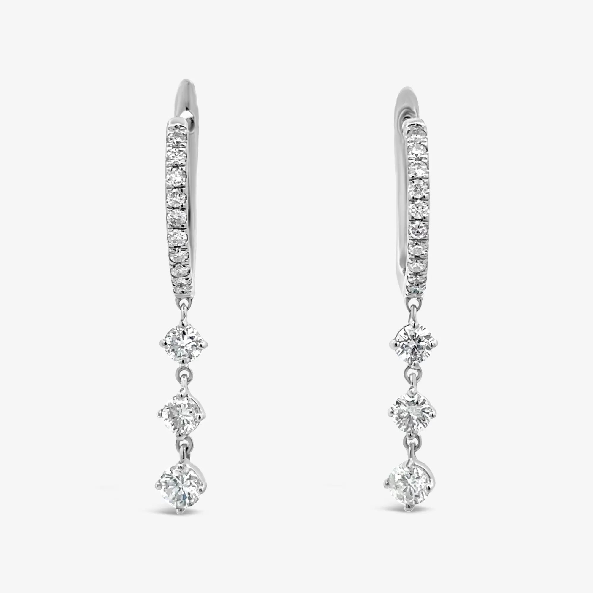 Triple Diamond Drop Earrings