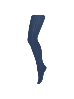 True Blue Cotton Rib Tights