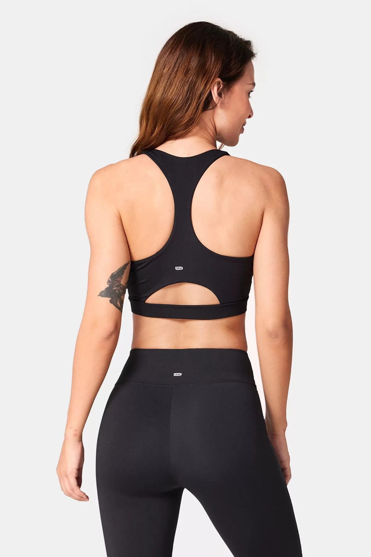 V-neck Cut-out Back Piece Detail Sports Bra