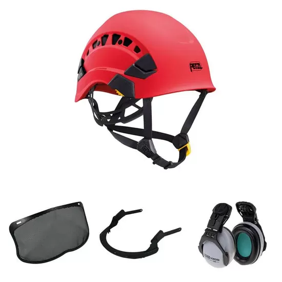 Vertex Vent Arborist Chainsaw Helmet Mesh Visor & Ear Defenders Red