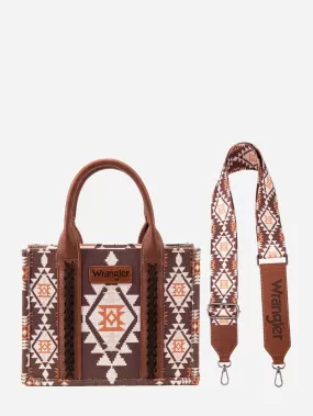 Wrangler Southwestern Print Small Canvas Tote Brown